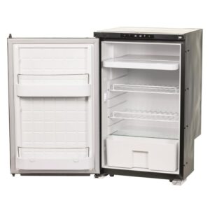 specifications model: 700 22110 other identifiers: ucf83r brand: sphere barcode: 700 22110 overall capacity: 83.2 l fridge capacity: 74.6 l freezer capacity: 8.6 l voltage: 12/24 v dc nominal consumption: 80 w climate class: t nominal ambient temperature: +16 °c to +43 °c temperature range fridge: +0 °c to +8 °c temperature range freezer: 12 °c to 20 °c noise emission: <45 db right hand hinge (reversible) overall dimensions (mm): 485 mm (w) x 790 mm (h) x 454 mm (d) cut out dimensions (mm): 524 mm (w) x 840 mm (h) x 487 mm (d) net weight: 26 kg shipping weight: 29.10 kgs. shipping dimensions: 79 cm x 46 cm x 49 cm.